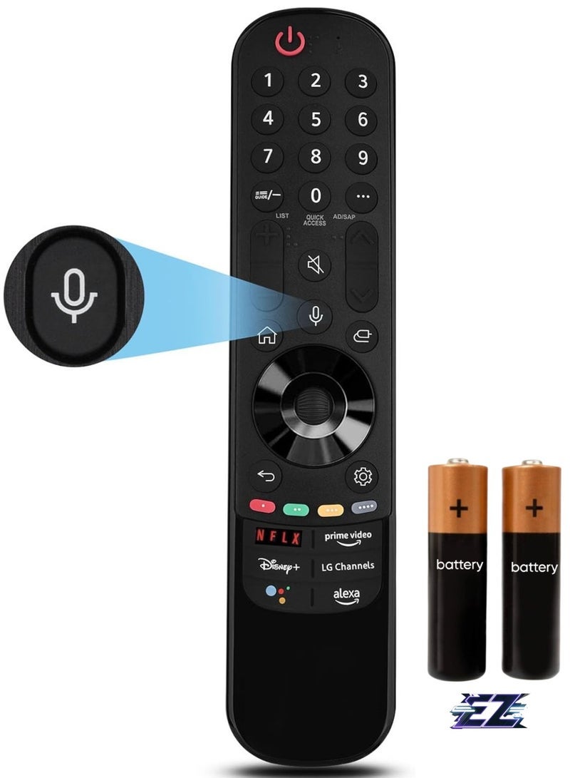PopZa Replacement LG Magic Remote Control for Smart TV – Compatible with 2019-2022 LG OLED, QNED, and NANOCell TVs – Includes Voice and Pointer Function – with Battery - Image 1