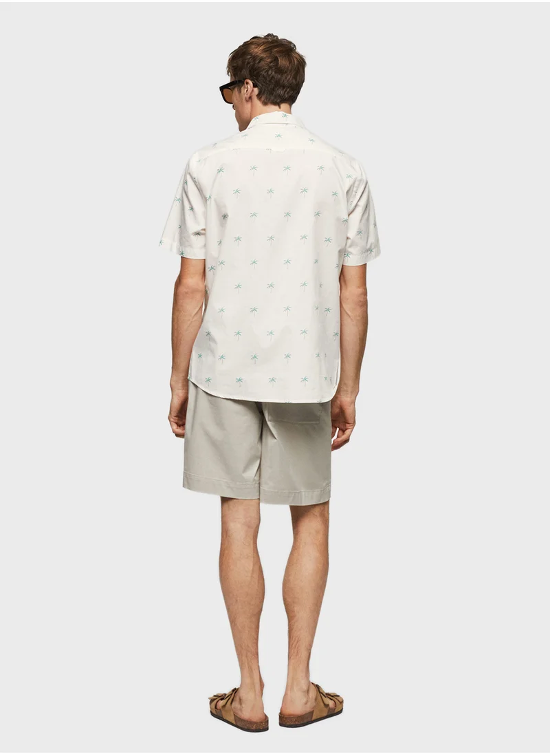 Mango Man Casual Printed Regular Fit Shirt