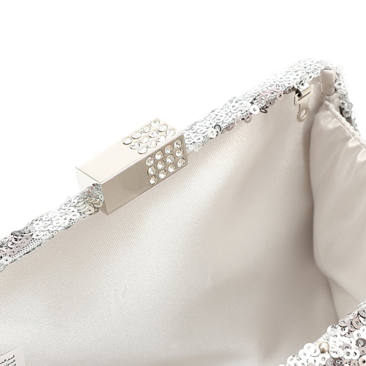 Mr.joe Mr Joe Silver Floral Sequin Evening Clutch Bag -4158 - Image 4