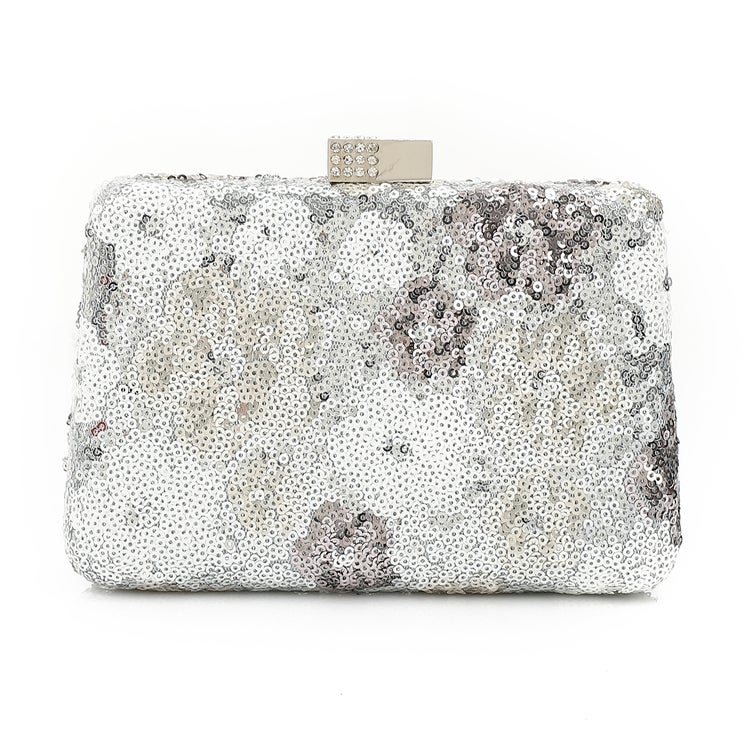 Mr.joe Mr Joe Silver Floral Sequin Evening Clutch Bag -4158 - Image 2