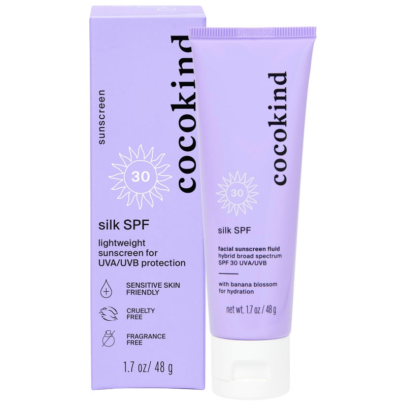 Cocokind Silk SPF, Mineral and Chemical Sunscreen for Face, SPF 30 - Image 1