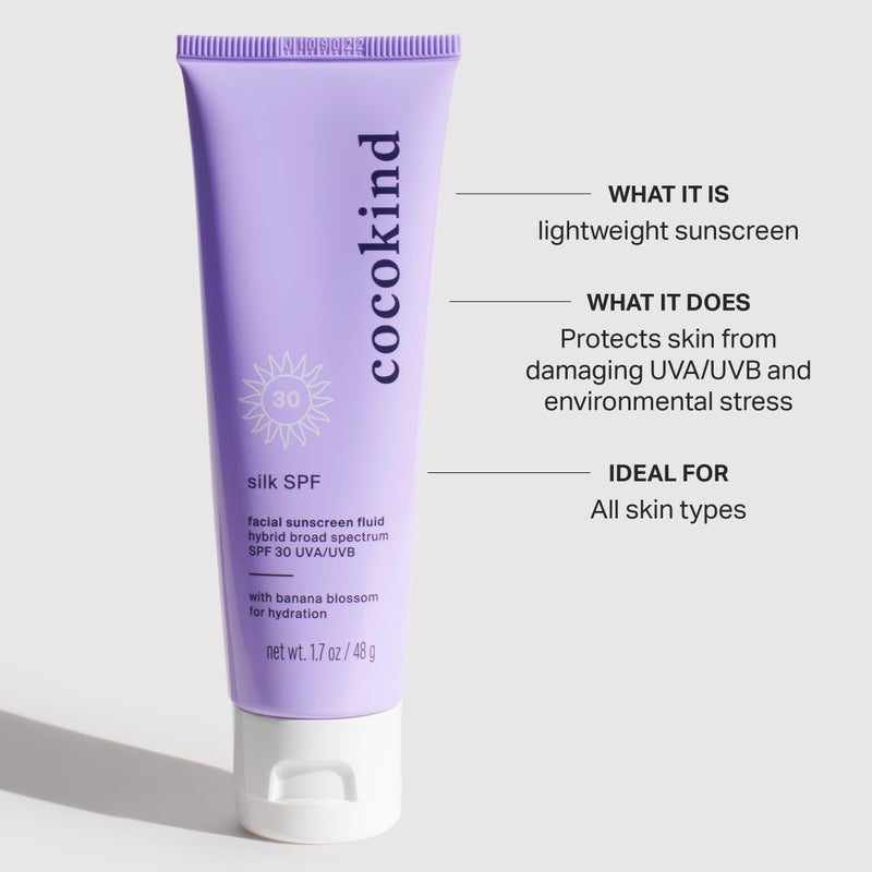Cocokind Silk SPF, Mineral and Chemical Sunscreen for Face, SPF 30 - Image 2