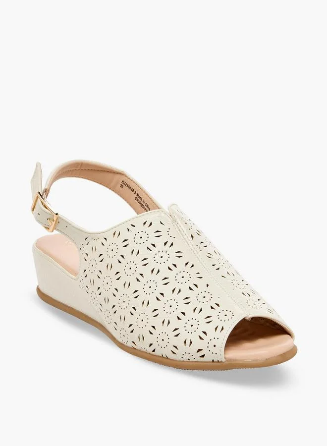 Le Confort Laser Cut Peep Toe Comfort Sandals