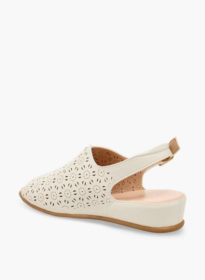 Le Confort Laser Cut Peep Toe Comfort Sandals - Image 5
