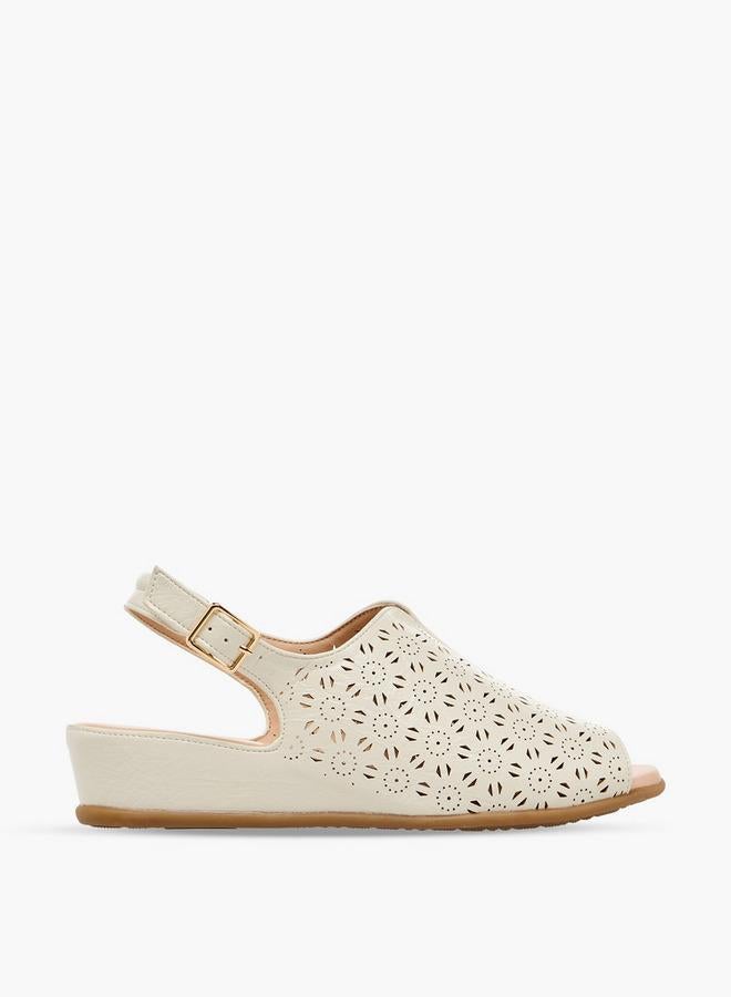 Le Confort Laser Cut Peep Toe Comfort Sandals - Image 3