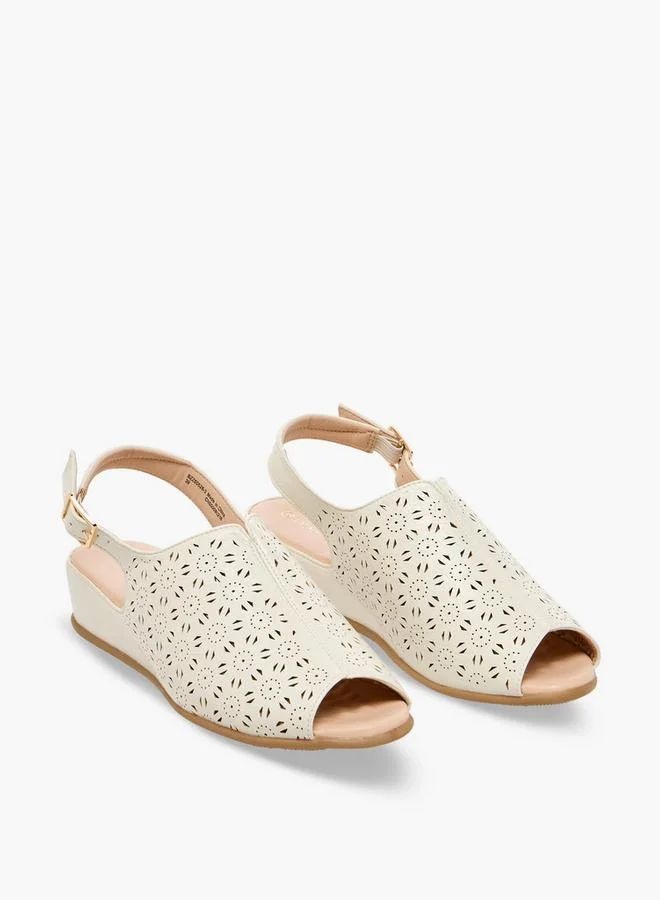 Le Confort Laser Cut Peep Toe Comfort Sandals