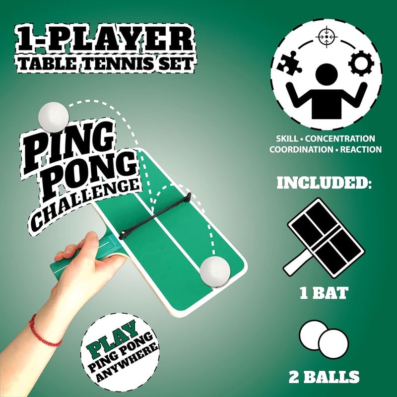 Schildkröt Donic-Schildkröt 788459 Ping Pong Challenge Table Tennis Table Shapped Bat with Net - Image 2