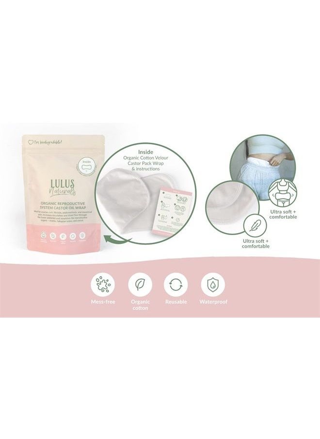 Lulus Naturals Organic "Sacred Womb" Castor Oil Wrap - Fertility - Menstrual Pain - Made of Plush Organic Cotton Velour - No Chemicals- No Dyes - Reusable (Castor Oil Not Included)  - Image 2