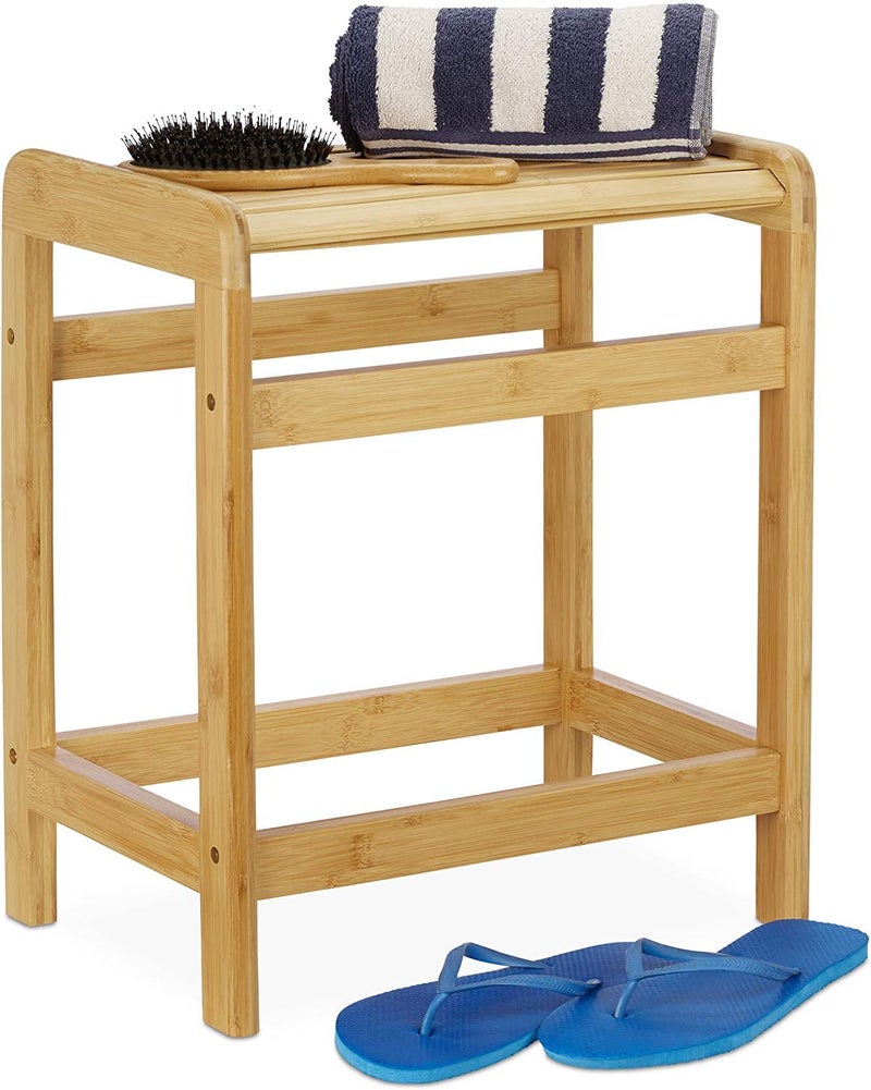 Elegant Classic Freestanding Towel Stand Floor Standing Towel StandBath OrganizerTowel Drying Rack 45 x 22 x 86 TR5  - Image 1