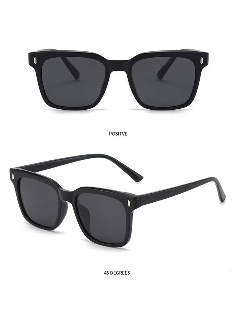 جونيس نظارات شمسية مستقطبة TR90 عدسة مستقطبة عالية الدقة حماية 100% من الأشعة فوق البنفسجية 400، تصميم أنيق، نظارات شمسية رياضية مربعة كلاسيكية للقيادة للرجال والنساء باللون الأسود - Image 2
