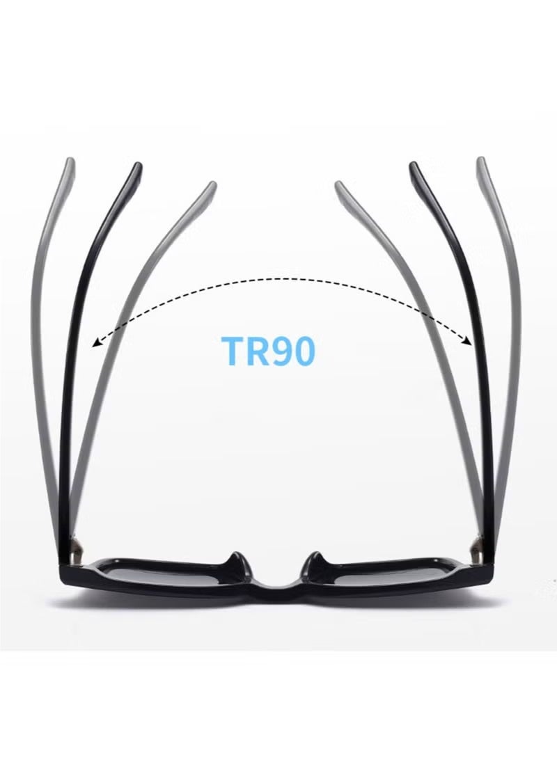 جونيس نظارات شمسية مستقطبة TR90 عدسة مستقطبة عالية الدقة حماية 100% من الأشعة فوق البنفسجية 400، تصميم أنيق، نظارات شمسية رياضية مربعة كلاسيكية للقيادة للرجال والنساء باللون الأسود - Image 4