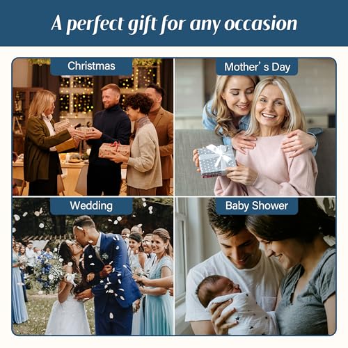 Synovana Blue Flower Picture Frame 5x7 Blossom Photo Frame for Tabletop Display, Decorative Flower Design Home Decor - Image 4