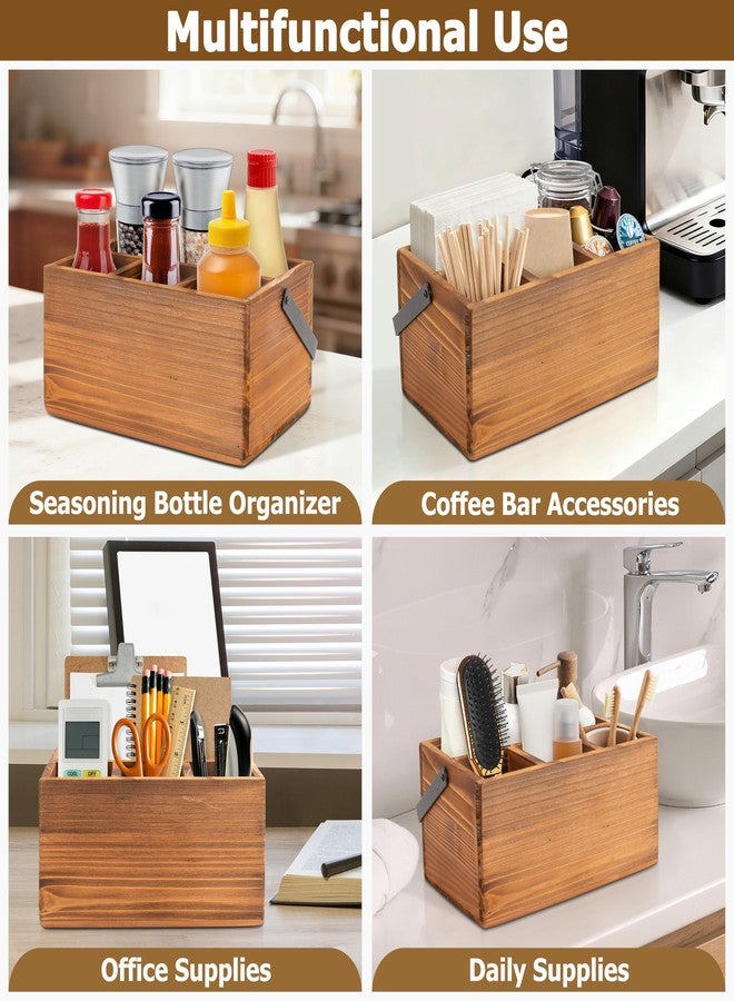 RedCall Silverware Caddy with Handle,Wood Utensil Holder for Party,Countertop Cutlery Flatware Organizer for Plate, Cup, Fork, Spoon - Image 5
