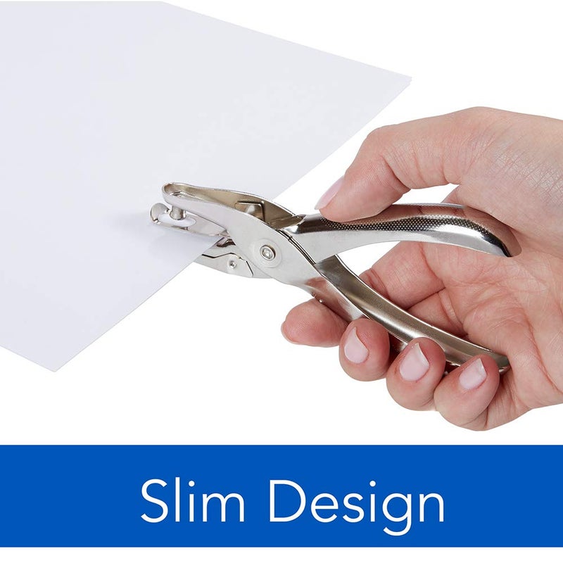 Swingline 1 Hole Punch, 5 Sheet Capacity Hole Puncher, Single Hole Paper Punch, Chrome (74005) - Image 3