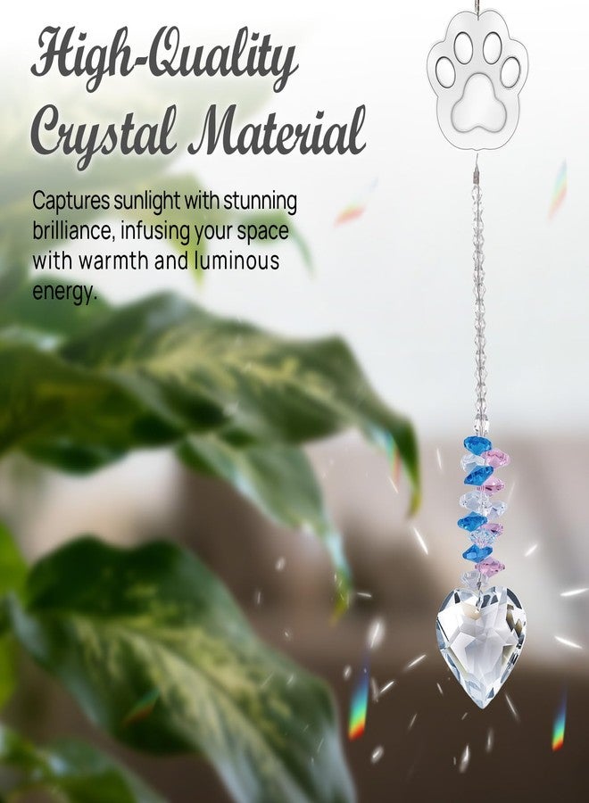 ZESTEFY Pet Loss Sympathy Gift, Cat Suncatcher Pet Memorial Suncatcher, Loss of Pet Sympathy Gift Dog with Heart Shape Crystal, Pet Memorial Gifts for Cats Window Hanging Garden Patio - Image 5