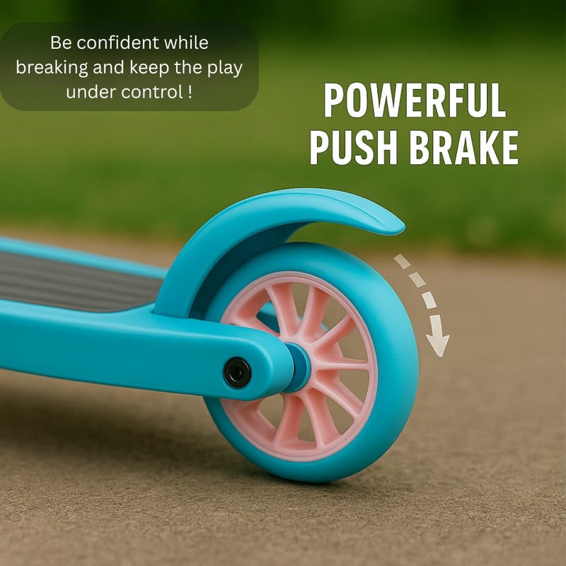Storio دراجو سكوتر تزلج 2 في 1 للأطفال | سكوتر قابل للطي بثلاث عجلات مع مقبض، ووظيفة الوقوف والمقعد، وعجلات LED PU | للأطفال من 3-10 سنوات - أزرق - Image 3