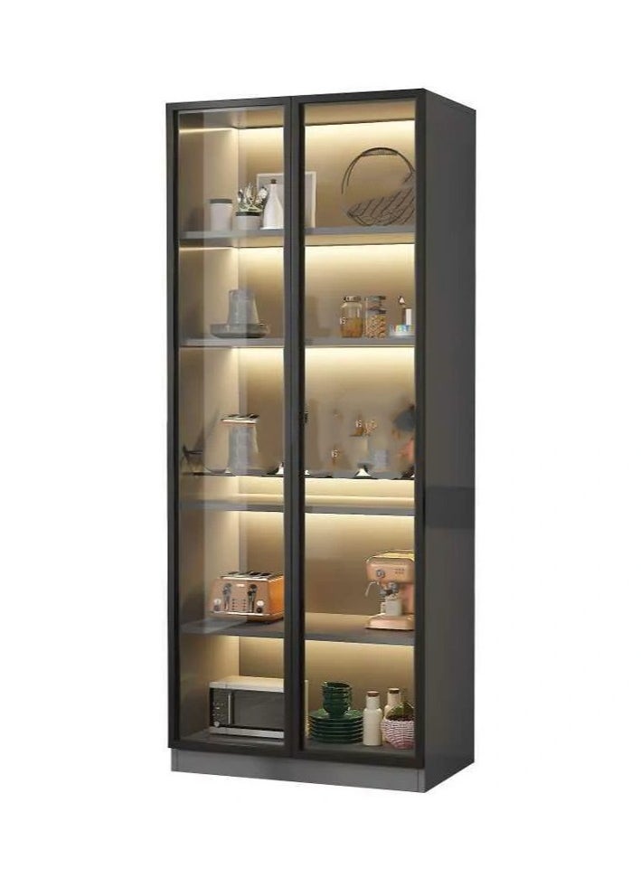 Generic - Glass Display Cabinet, Transparent Showcase Display Boxes, with LED Light - Image 1