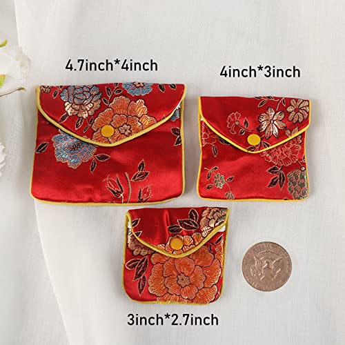 Baitaihem 15 Pack Jewelry Purse Pouch Gift Bags Chinese Silk Style Brocade Embroidered Bag,Multiple Colors(Large) - Image 3