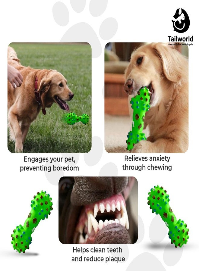 Tailworld Vinyl Spike Dumbell | Good for Teething | for Puppies, Dogs with Noise | 100% Natural Rubber Food Grade Quality | Great for Playing Fetch | Safe and Durable for Pets | - Image 4