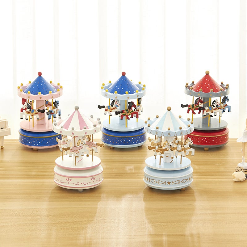 Sky City Carousel Music Box Couple Creative Birthday Gift European Spire Clockwork Music Box - Image 5