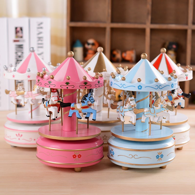 Sky City Carousel Music Box Couple Creative Birthday Gift European Spire Clockwork Music Box - Image 3