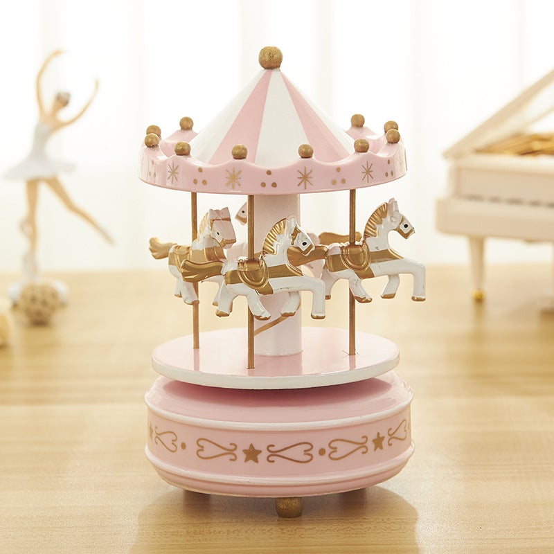 Sky City Carousel Music Box Couple Creative Birthday Gift European Spire Clockwork Music Box - Image 1