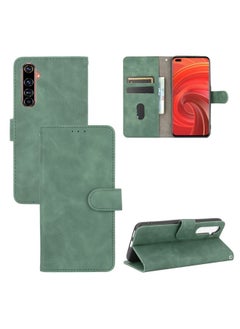 HuHa Case Cover For Realme X50 Pro / X50 Pro 5G Solid Color Skin Feel Magnetic Buckle Horizontal Flip Calf Texture PU Leather Case with Holder & Card Slots & Wallet Green 