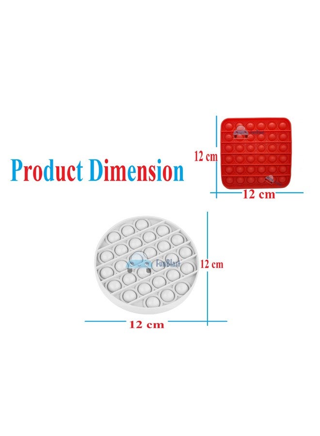 فنبلاست مجموعة FunBlast Pop it (عبوة من لعبتين Popit)، ألعاب أطفال، ألعاب فيدجيت، لعبة Pop it، لعبة Push Pop Bubble Fidget الحسية، لعبة تخفيف التوتر Fidget الحسية، هدايا مبتكرة للبنات والأولاد والأطفال (32) - Image 2