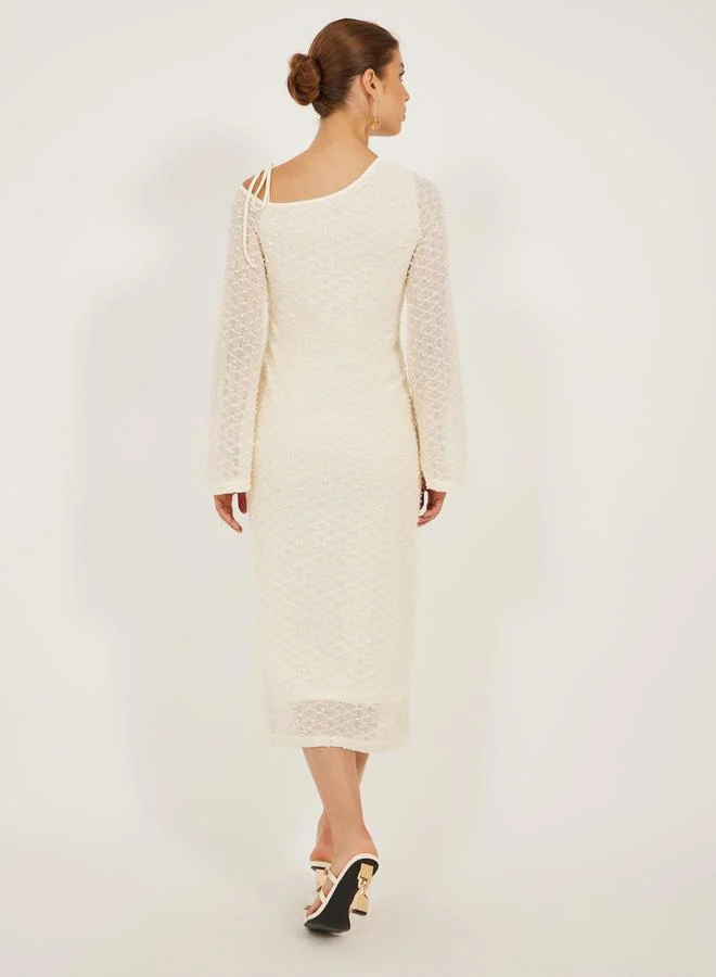 Styli Textured One-Shoulder Dress