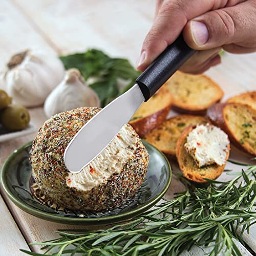 Rada Cutlery Party Spreader Knife (W235), 3.38" Stainless Steel Shallow Serrated Edge Blade, Made in USA, Black Handle - Image 5