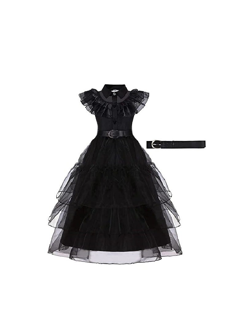 فستان تنكري الأربعاء آدامز للأطفال البنات، أزياء عائلية للحفلات التنكرية للفتيات - Image 4