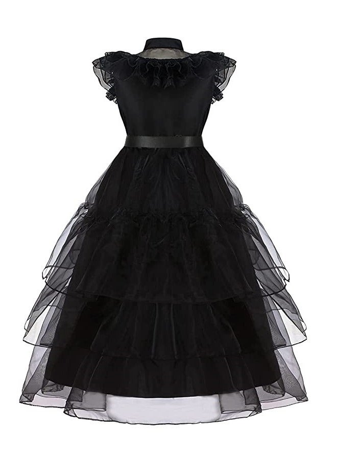 فستان تنكري الأربعاء آدامز للأطفال البنات، أزياء عائلية للحفلات التنكرية للفتيات - Image 2