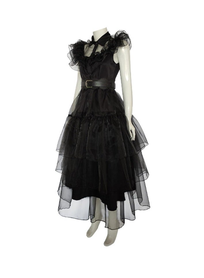 فستان تنكري الأربعاء آدامز للأطفال البنات، أزياء عائلية للحفلات التنكرية للفتيات - Image 3