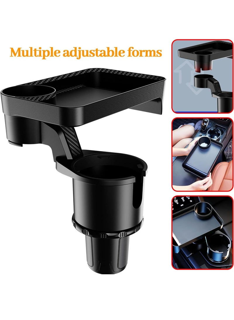 Car Cup Holder Tray,2 in 1 Detachable Car Food Table Tray with Solid Base,Cup Holder Expander Adapter for Car,Detachable Car Food Tray Table for Eating,for Travel Road Essentials - Image 4