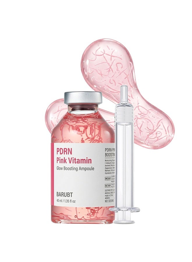 BARUBT PDRN Pink Vitamin Glow Boosting Ampoule,Glow Intensive PDRN Ampoule, Copper Peptides & Vitamin B12 Serum for Face with Collagen & Multi Peptides & 10 Hyaluronic Acids | Korean Skincare Serum, 40ml 1.35 fl oz - Image 1