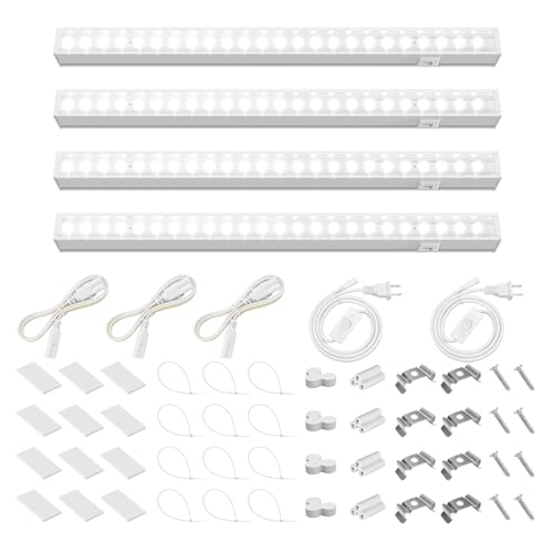 Barrina T5 Grow Lights for Indoor Plants, 5000K Full Spectrum, 1FT LED Growing Lamp, Plant Light Strip, for Seed Starting, Vegetables, Plug and Play, 4-Pack - Image 1