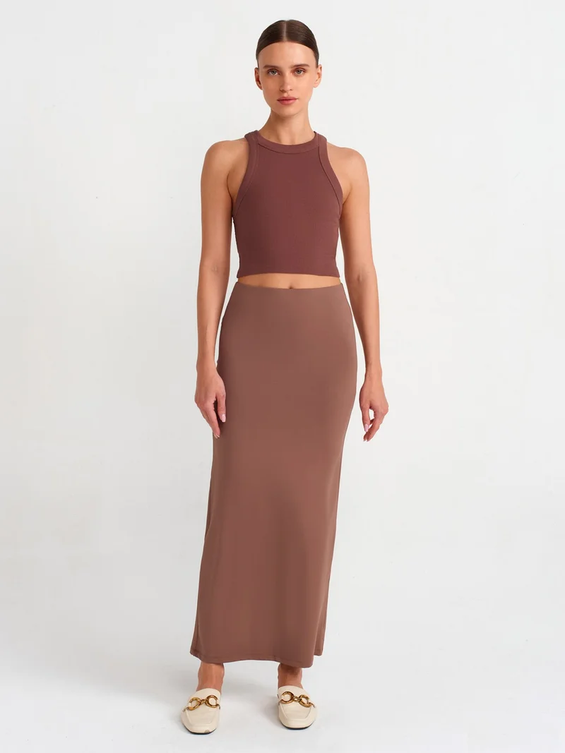 ديلفين 20810 Crop Top-Brown