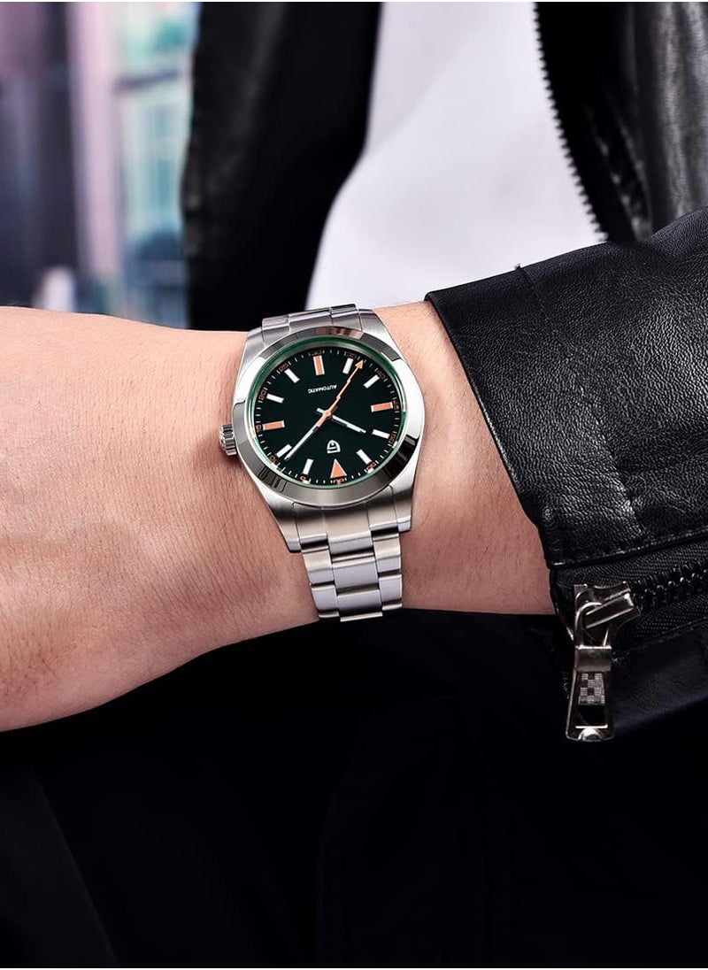 PAGANI DESIGN New Men's Mechanical Watches, 39.7MM Metal Frame, Imported NH35 Movement, Silver-Black Watch Head, Sapphire Glass Surface, Stainless Steel Silver Strap PD1733  - Image 4