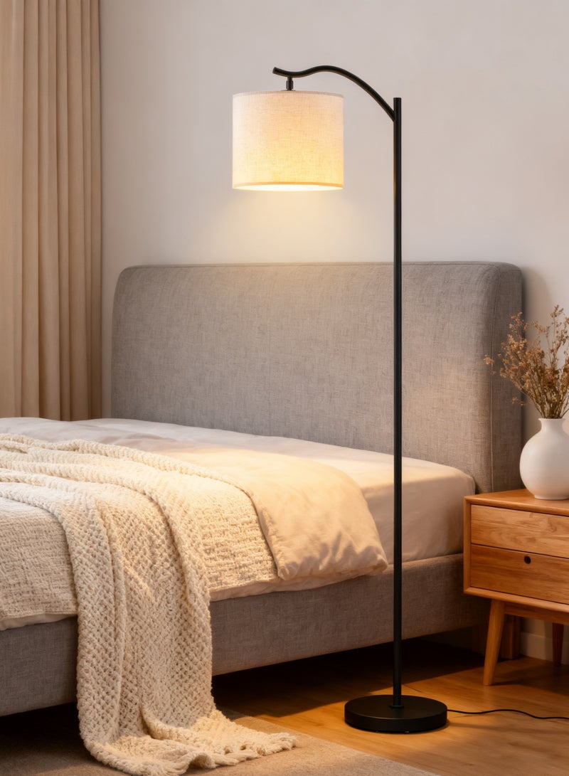 joyzzz LED Floor Lamp, Tall Modern Standing Lamp with Linen Shade, 3-Color Temperature, Footswitch, for Bedroom Living Room Office（Beige） - Image 2