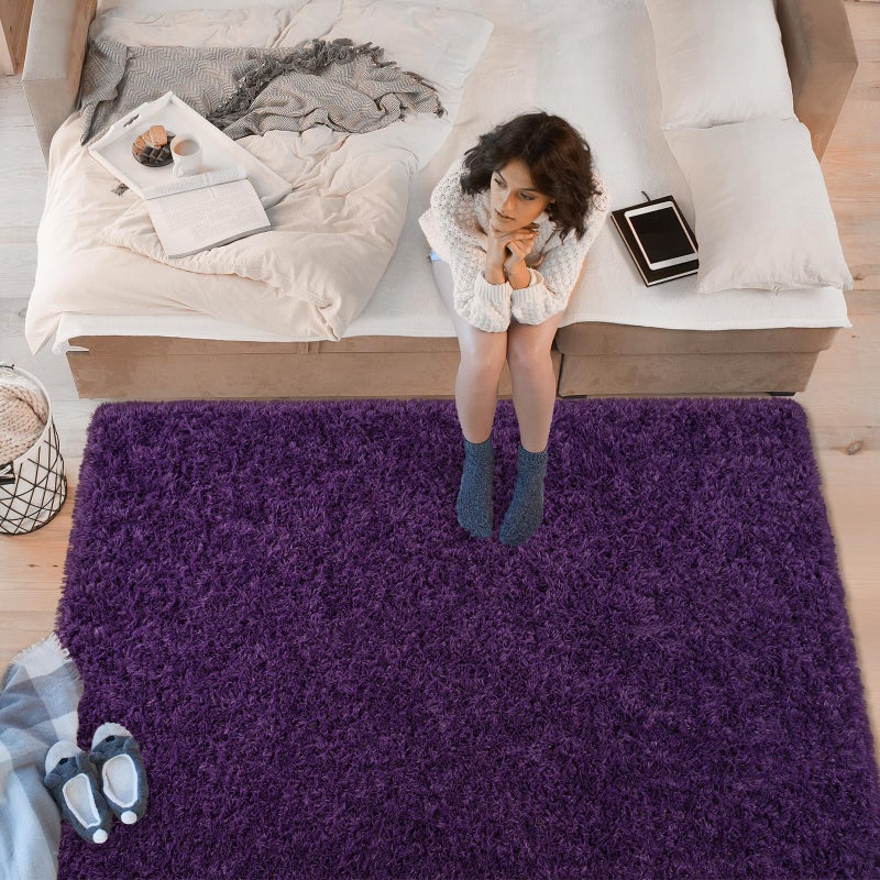 Softlife Rugs for Bedroom 4x5.3 Feet Purple Area Rug for Living Room Super Soft Shaggy Rugs for Dorm Fluffy Fuzzy Carpets Long Plush Bedside Rug Nursery Girls Boys Kids Room Home Christmas Decoration - Image 3