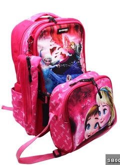 Gharibo Bags School backpack with lunch bag Size 17 model 26 Frozen  - Image 3