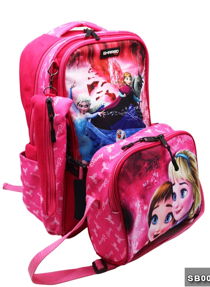 Gharibo Bags - School backpack with lunch bag Size 17 model 26 Frozen - Image 1