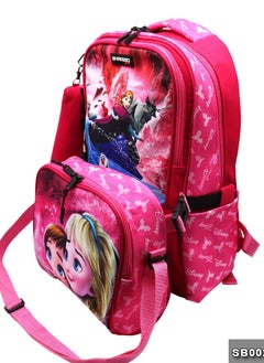 Gharibo Bags School backpack with lunch bag Size 17 model 26 Frozen  - Image 4