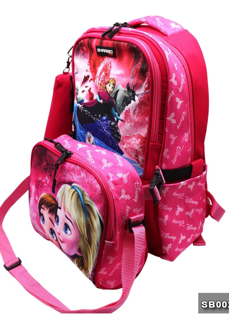Gharibo Bags - School backpack with lunch bag Size 17 model 26 Frozen - Image 1