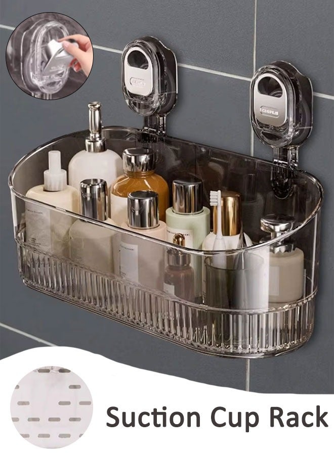 Suction Cup Rack, Shower Caddy Suction Cup, Bathroom Shower Organizer for Bathroom Storage Home Decor & Kitchen, No Drilling Large Capacity Removable Shower Shelves, Wall-mounted Storage Rack  - Image 1
