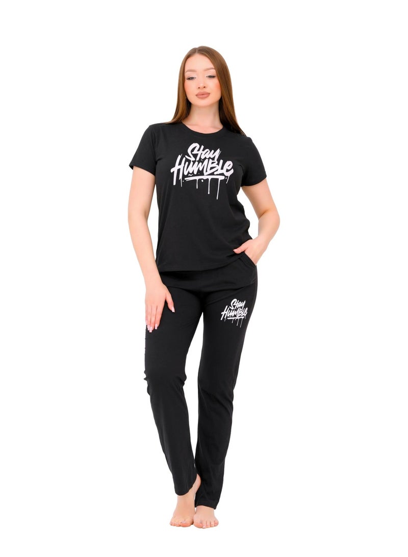 Dadoush Womens 2 Piece Pajama Set - 2 Piece Sleepwear Top and Full Length Pants | Summer Sleepwear - Image 1
