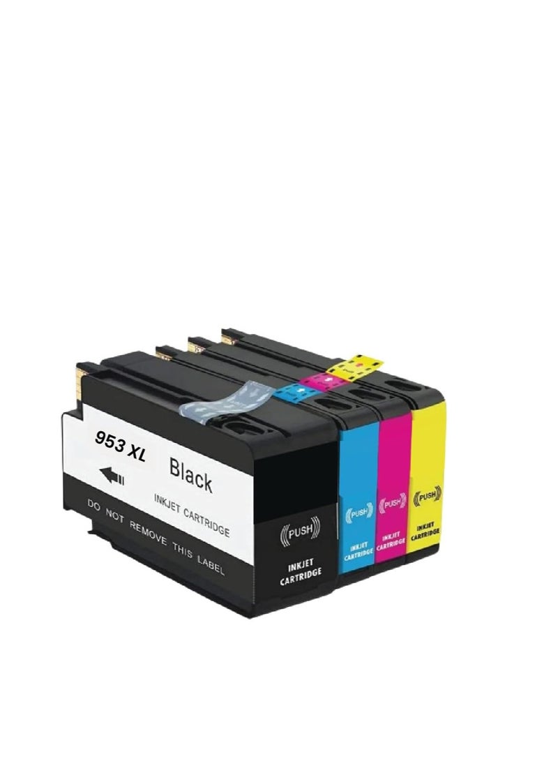 Terabyte 953XL 953 XL Ink Cartridges Multipack Remanufactured for HP 953XL 953 Ink Cartridges Compatible with HP Officejet Pro 7720 7740 7730 8710 8720 8210 8715 8725 8730 (Black Cyan Magenta Yellow) - Image 1