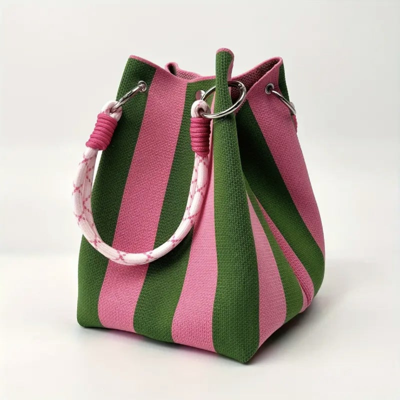 Japanese And Korean New Style Knitted Handbag Portable Work Outing Large Capacity Tote Commuting Small Square Bag - Image 2