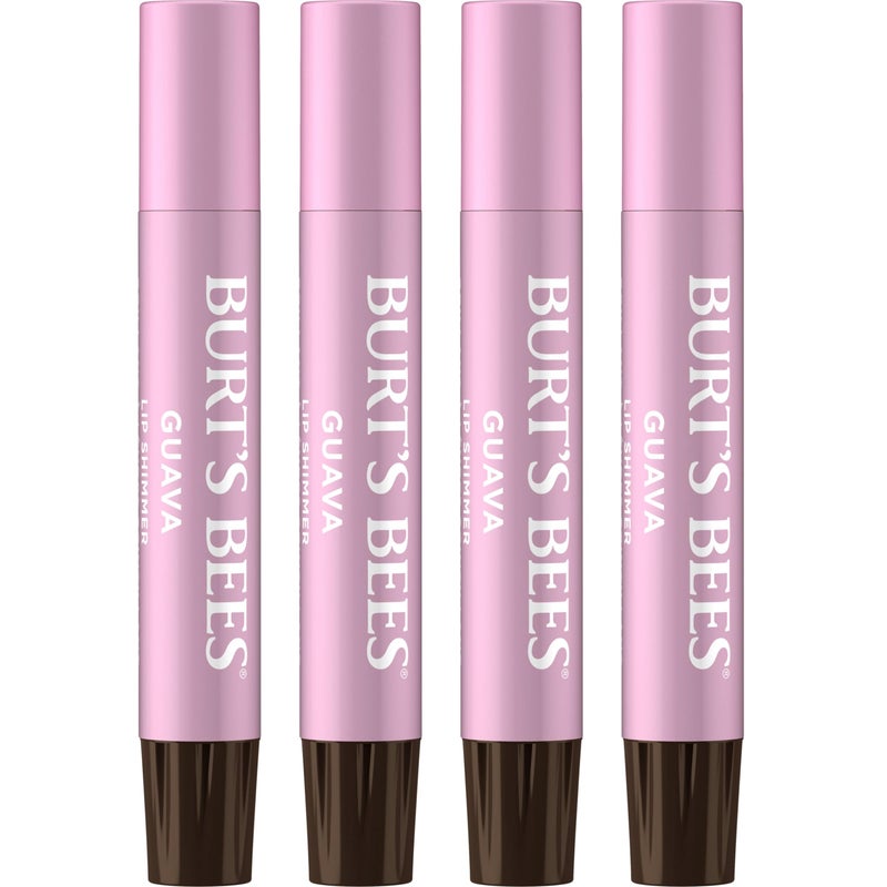 Burt's Bees Shimmer Lip Tint Set, Tinted Lip Balm Stick, Moisturizing for All Day Hydration with Natural Origin Glowy Pigmented Finish & Buildable Color, Guava (4-Pack) - Image 1