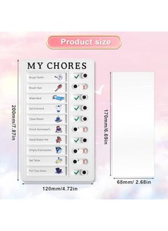 erorex 2 Pieces Chore Chart For Kids Detachable Message Board To Do List Diy Plastic Memo Boards Rv Checklist Board With 2 Marker And 10 Cardstock For Adults Home Travel Planning Reminder（White）  - Image 3